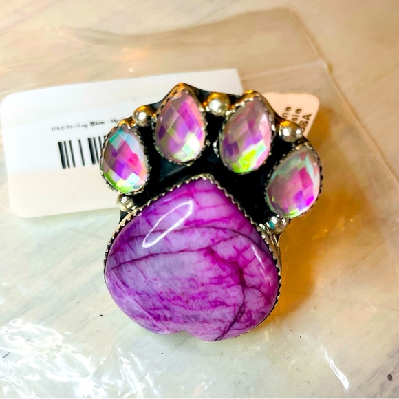 M&S Jewelry - ✨NWT M&S STERLING SILVER PINK MOONSTONE MYSTIC OPAL PAW RING
